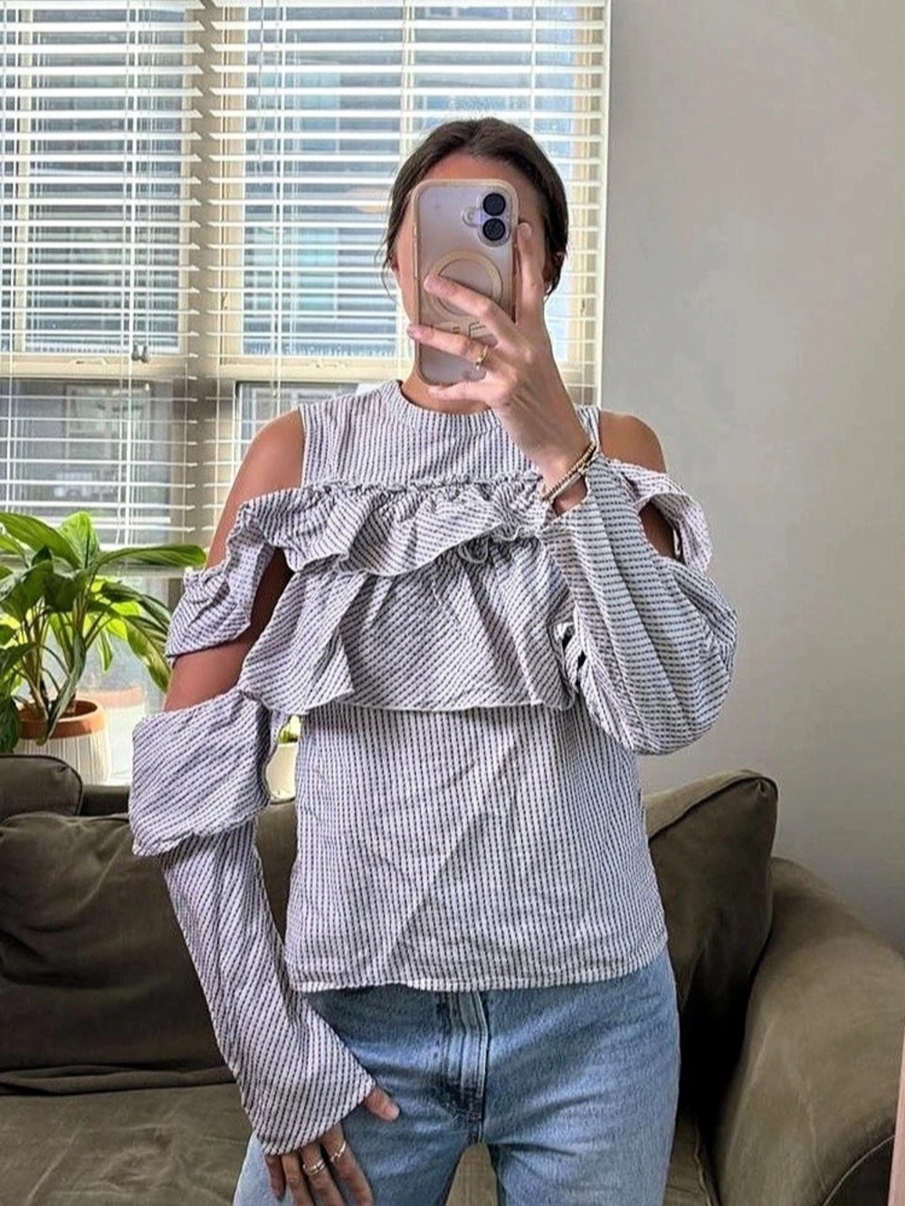 Tularosa ruffle off the shoulder blouse
